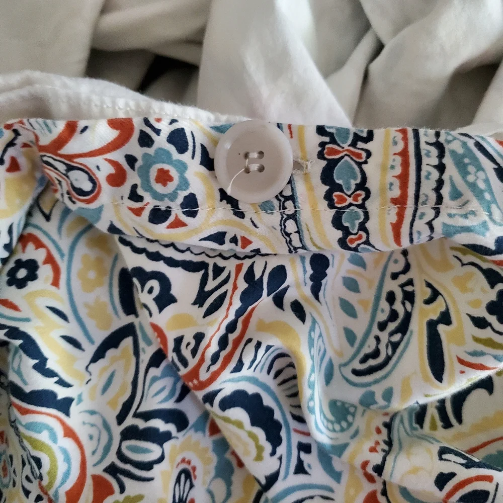 Tribeca Living Boho Paisley Pattern Duvet Cover Button Closure 85